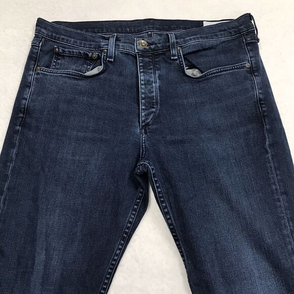 rag & bone Men's Slim Jeans - Dark Blue - Picture 3 of 16